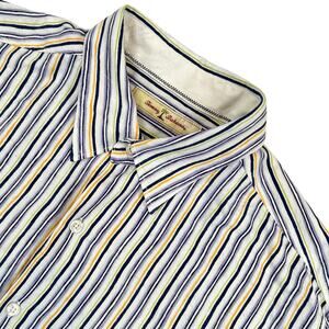 Tommy Bahama Long Sleeve Button Front Shirt Mens L 100% Silk Jacquard Striped